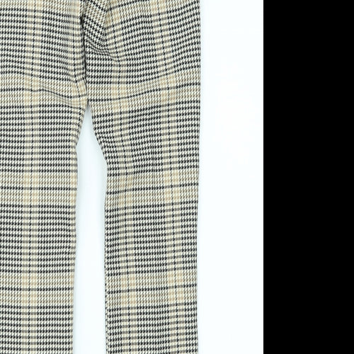 H&M Womens Yellow Houndstooth  Trousers  Size 6 L26 in