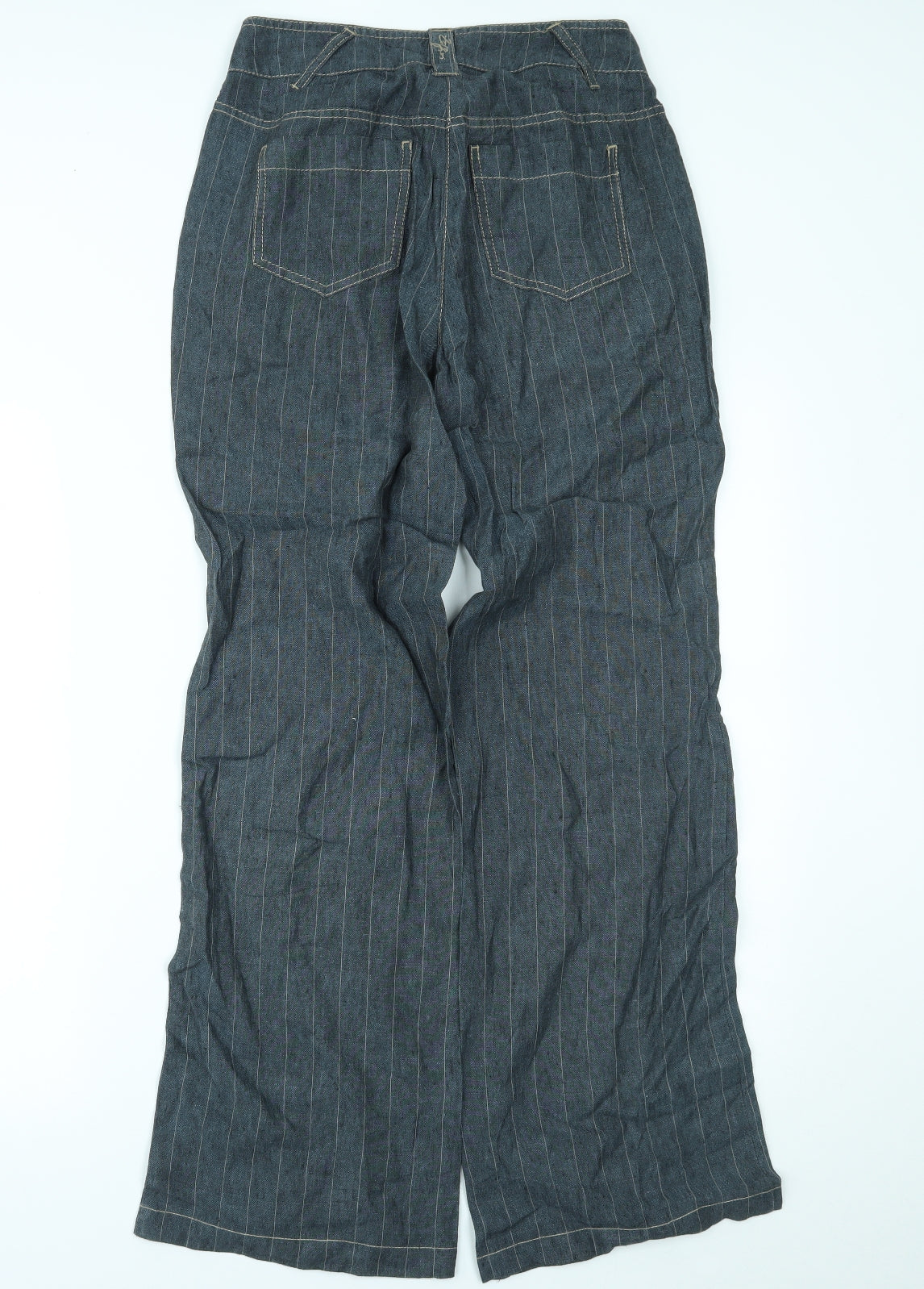 Zaffiri Womens Blue Striped  Trousers  Size 10 L31 in