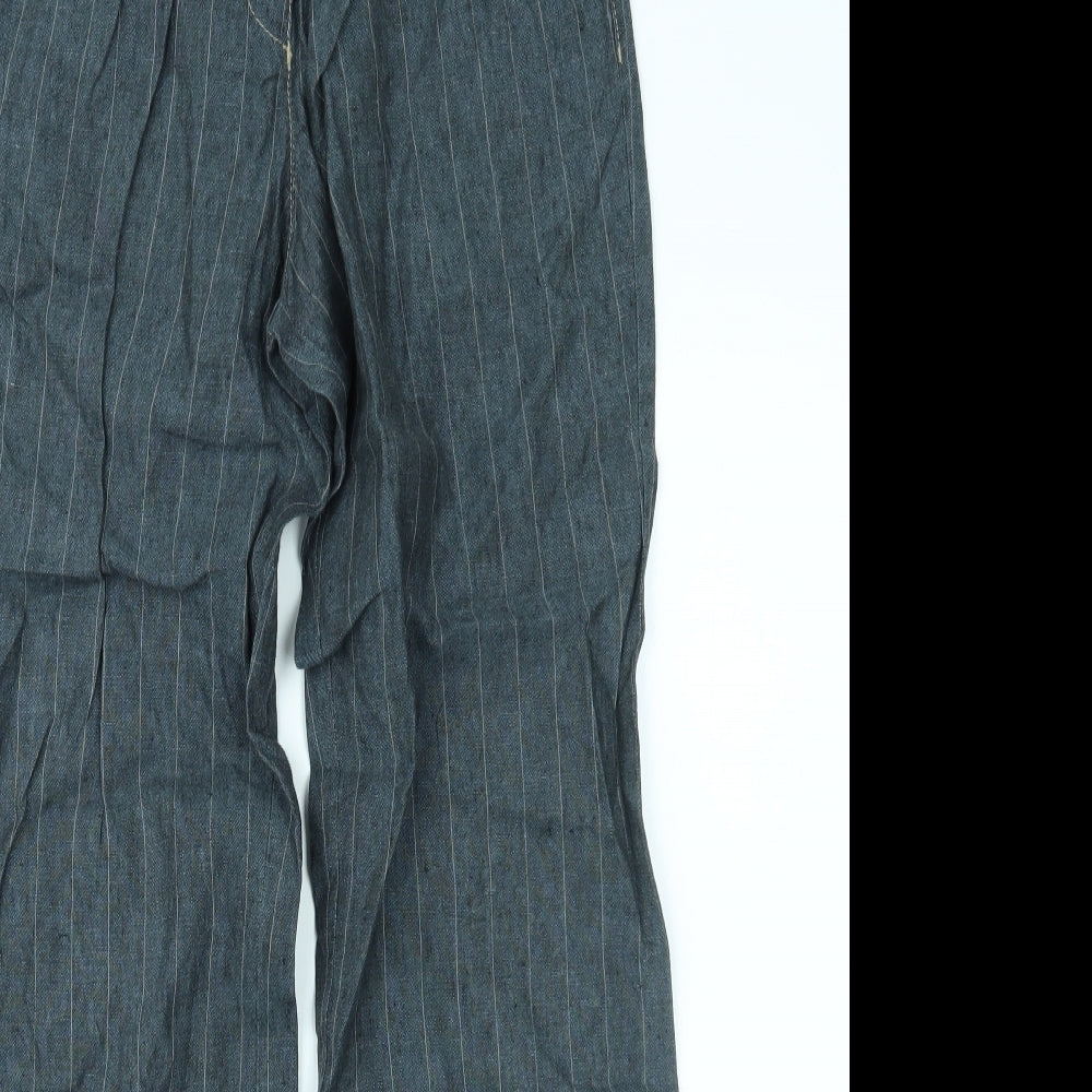 Zaffiri Womens Blue Striped  Trousers  Size 10 L31 in