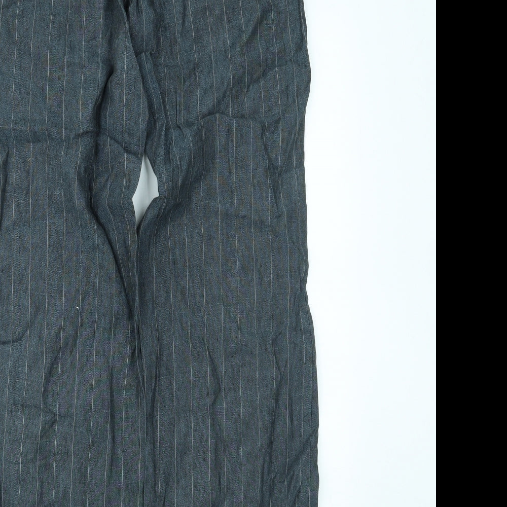 Zaffiri Womens Blue Striped  Trousers  Size 10 L31 in