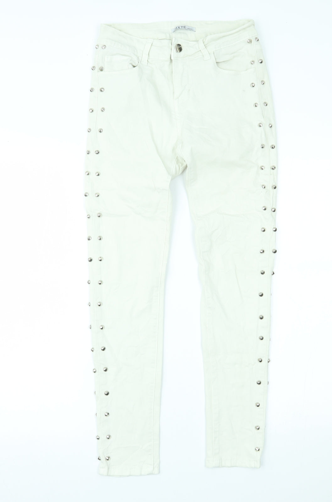 sixte Womens Ivory  Denim Skinny Jeans Size M L26 in
