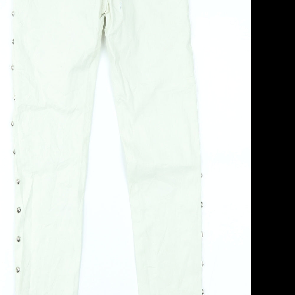 sixte Womens Ivory  Denim Skinny Jeans Size M L26 in
