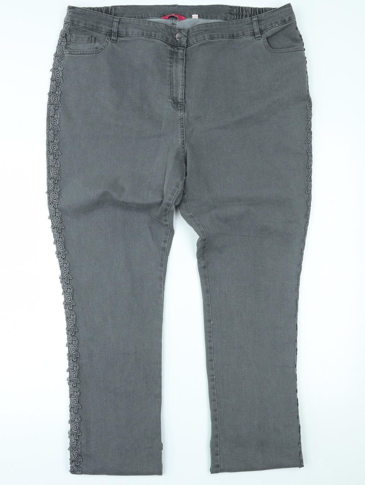 Together Womens Grey  Denim Straight Jeans Size 20 L30 in