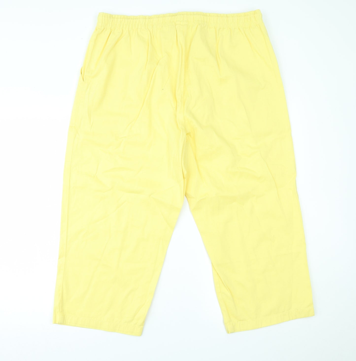 Damart Womens Yellow   Cropped Trousers Size 22 L21 in