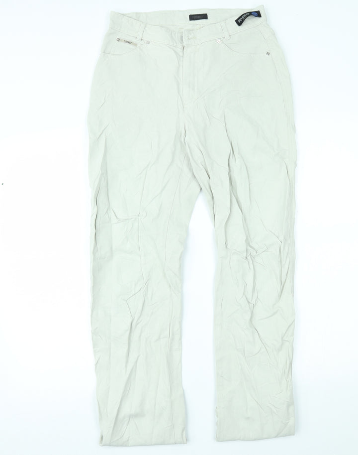 Rosner Womens Ivory   Trousers  Size 12 L30 in