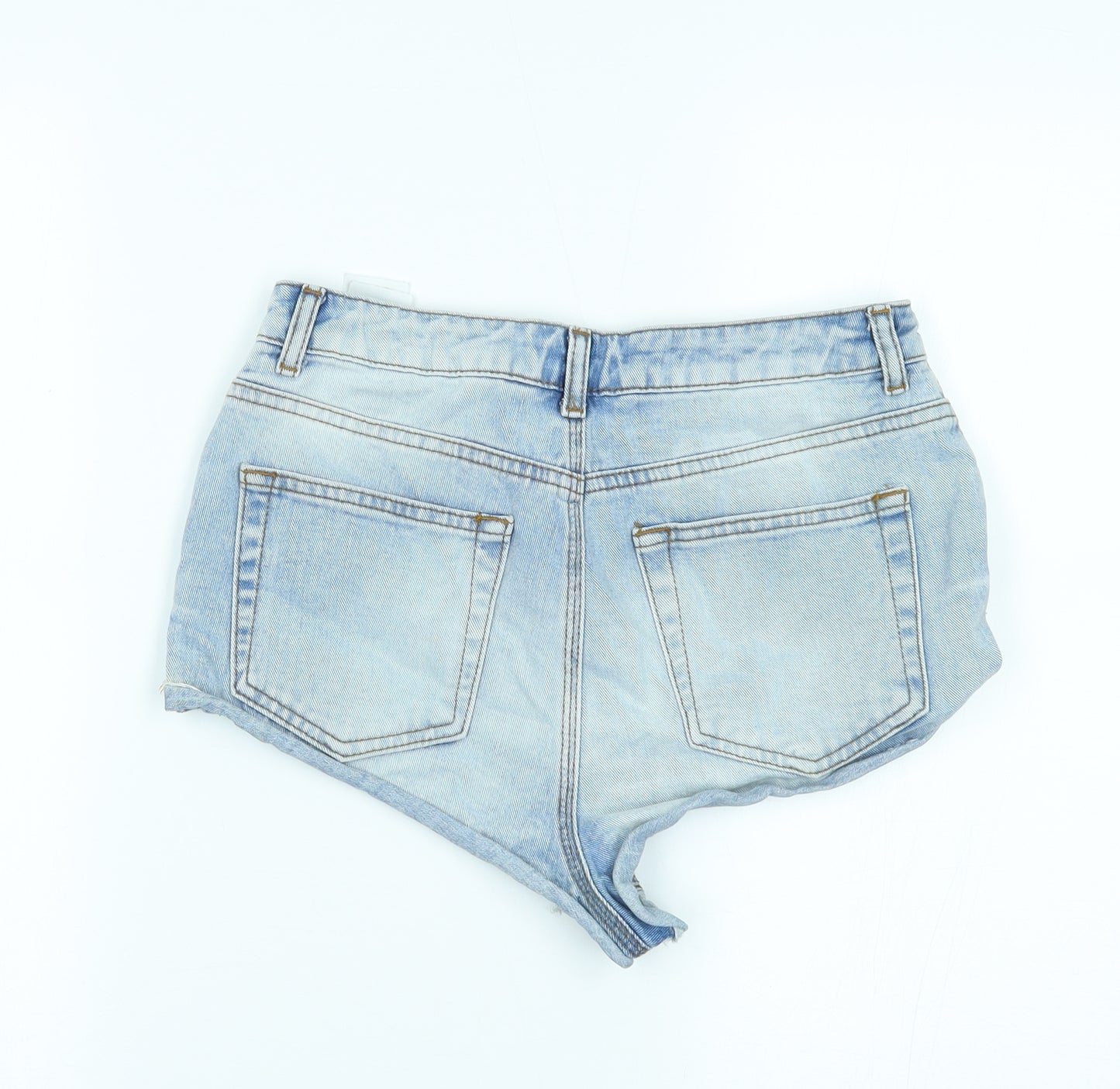 Topshop Womens Blue  Denim Hot Pants Shorts Size 10