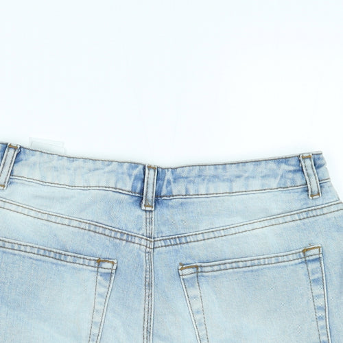 Topshop Womens Blue  Denim Hot Pants Shorts Size 10