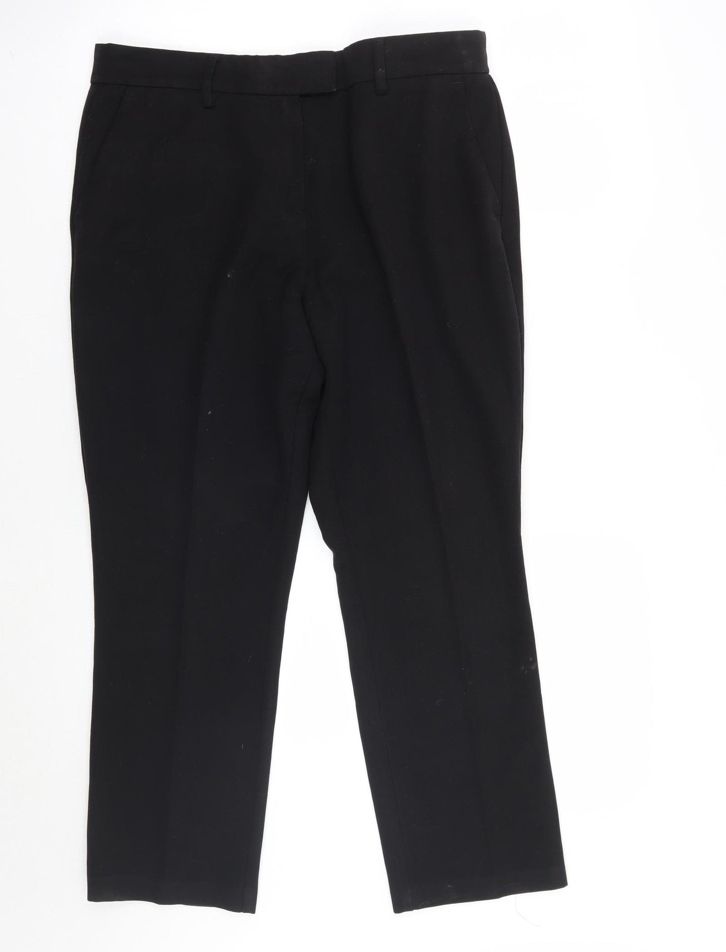 Papaya Womens Black   Cropped Trousers Size 12 L25 in