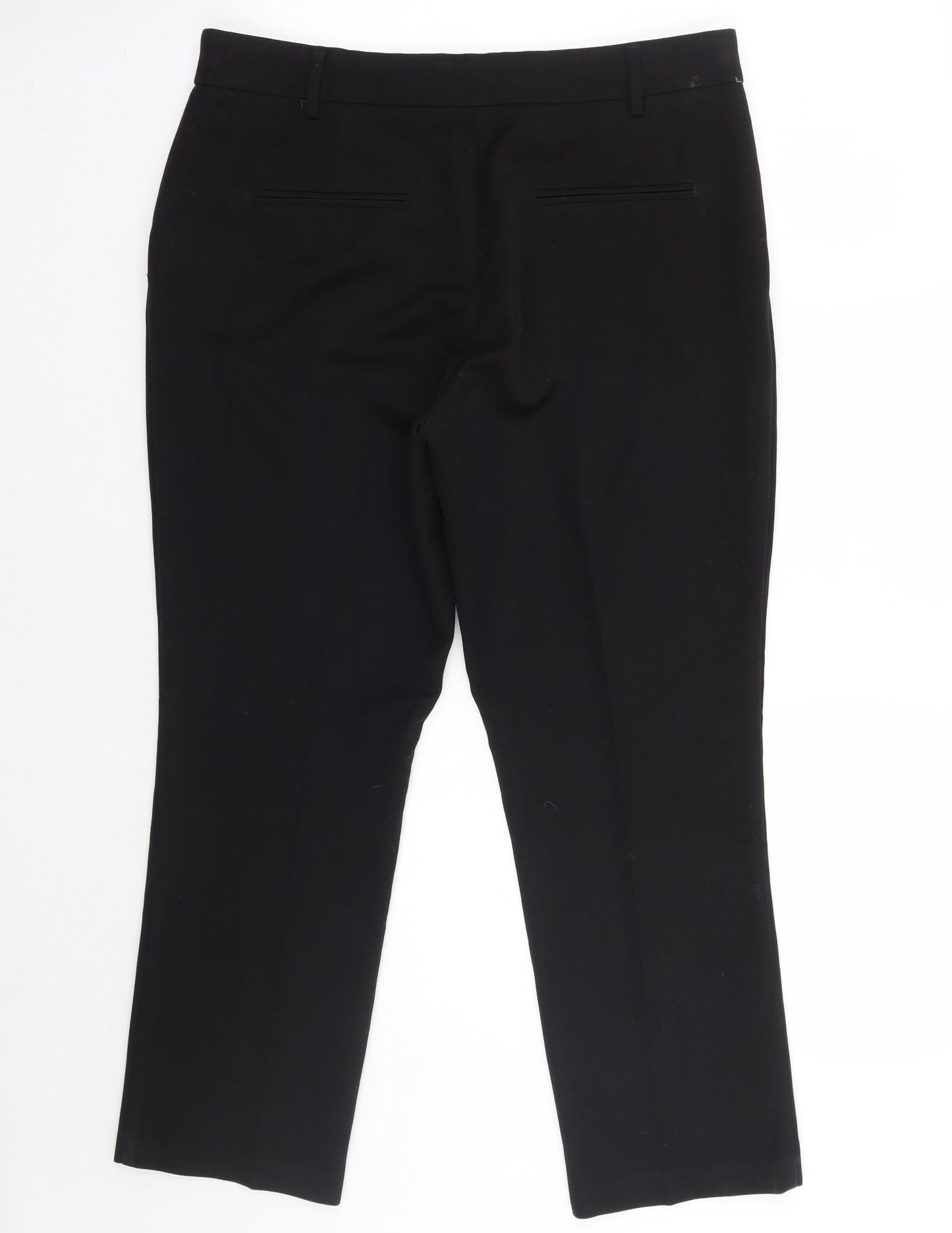 Papaya Womens Black   Cropped Trousers Size 12 L25 in