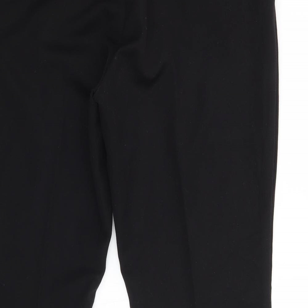 Papaya Womens Black   Cropped Trousers Size 12 L25 in