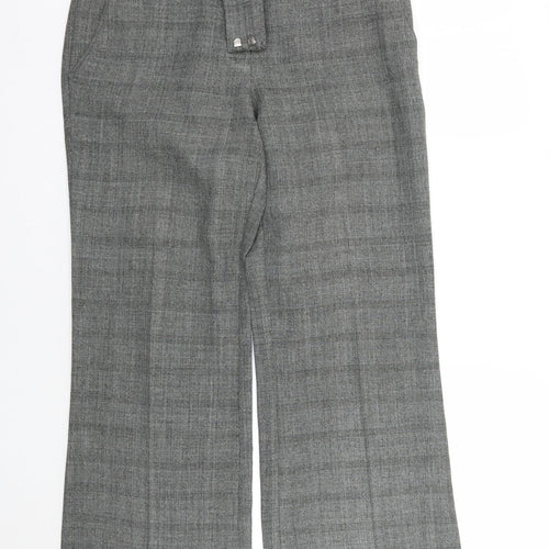 Evie Womens Grey Check  Trousers  Size 10 L29 in