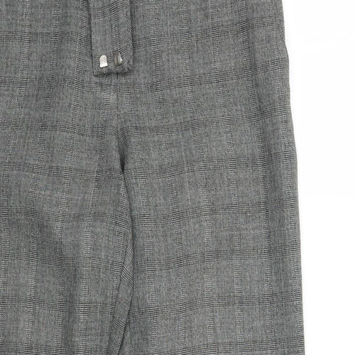 Evie Womens Grey Check  Trousers  Size 10 L29 in