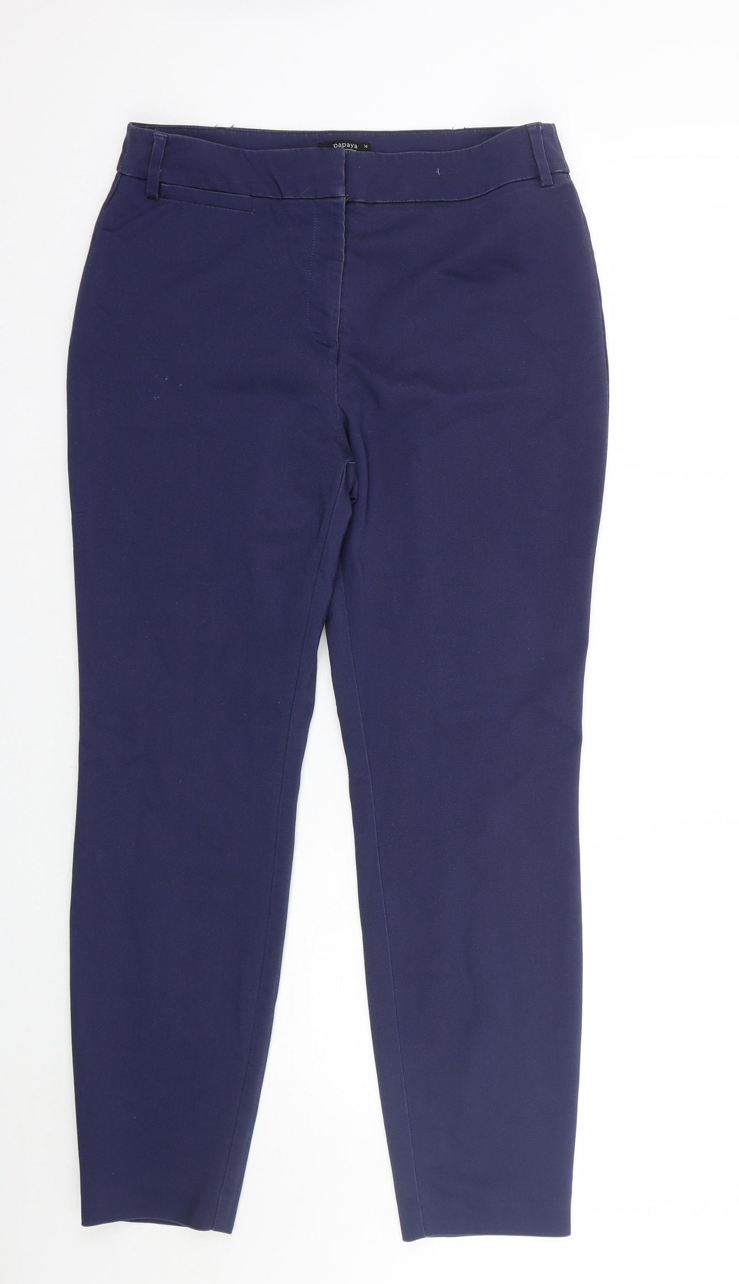 Papaya Womens Blue   Trousers  Size 14 L28 in