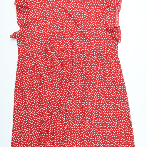 SHEIN Curve Womens Red Floral  A-Line  Size 3XL