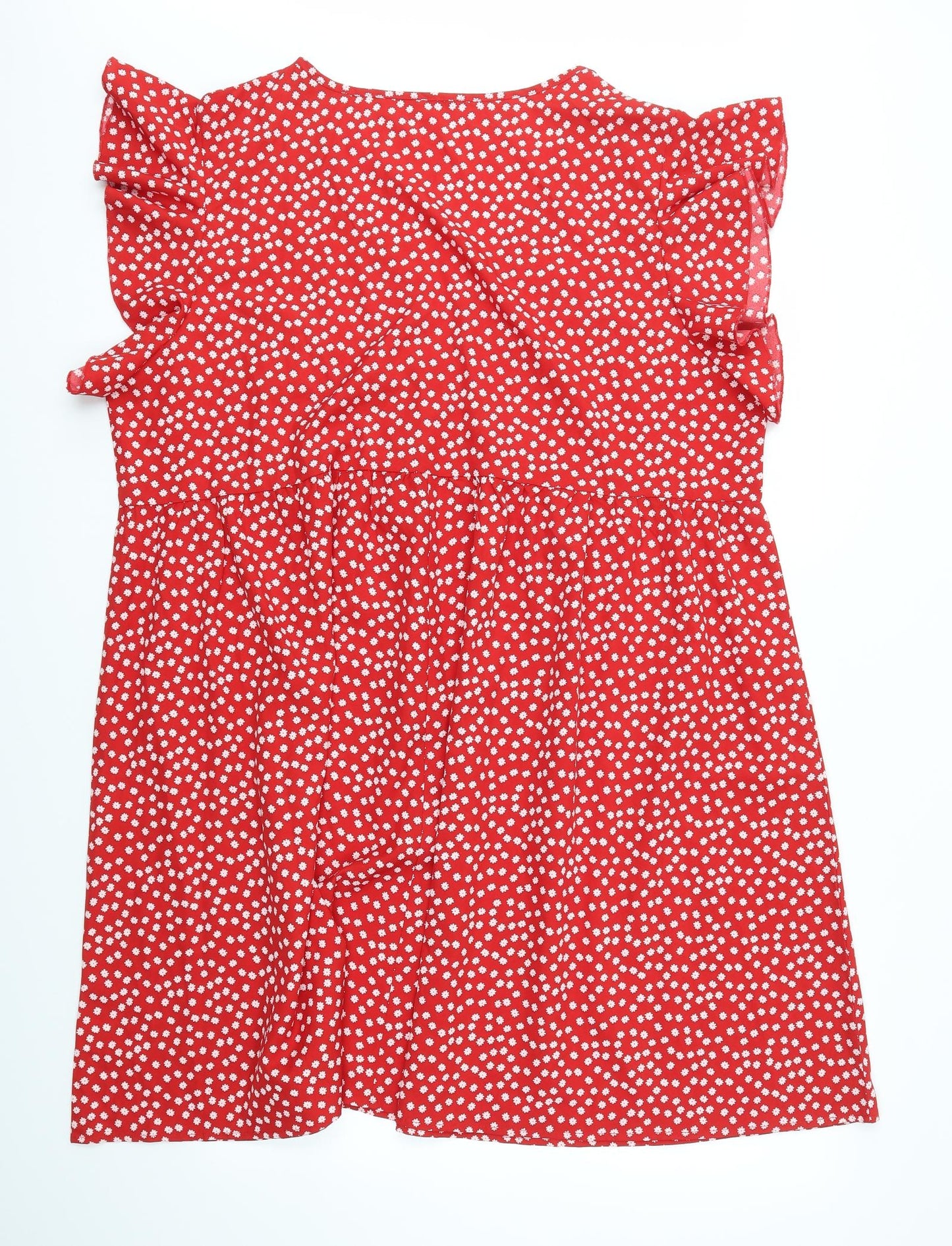 SHEIN Curve Womens Red Floral  A-Line  Size 3XL