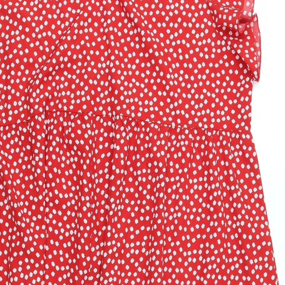 SHEIN Curve Womens Red Floral  A-Line  Size 3XL