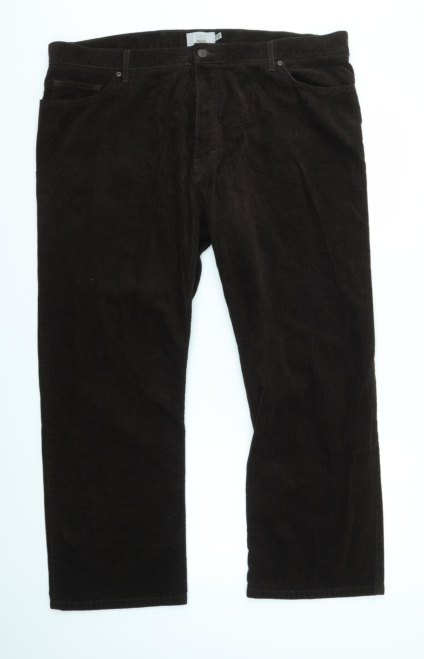 M&S Mens Brown   Trousers  Size 42 in L29 in - Cord Fabric