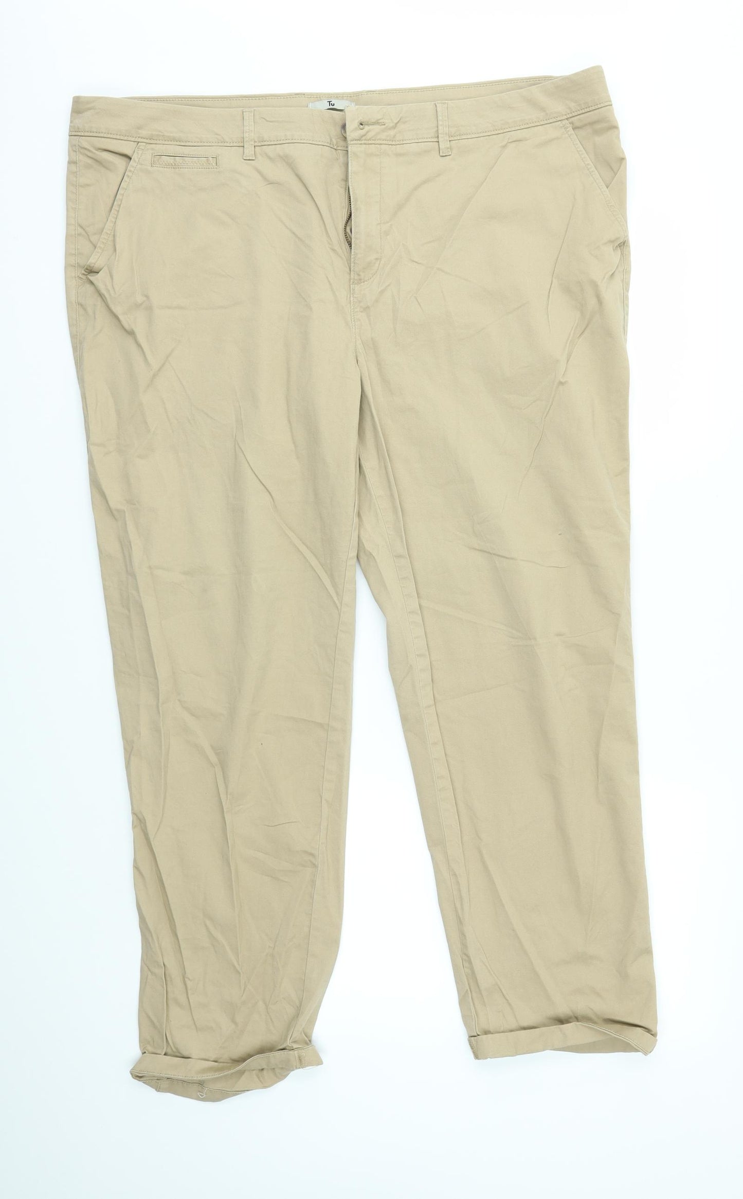 TU Womens Brown   Trousers  Size 20 L27 in
