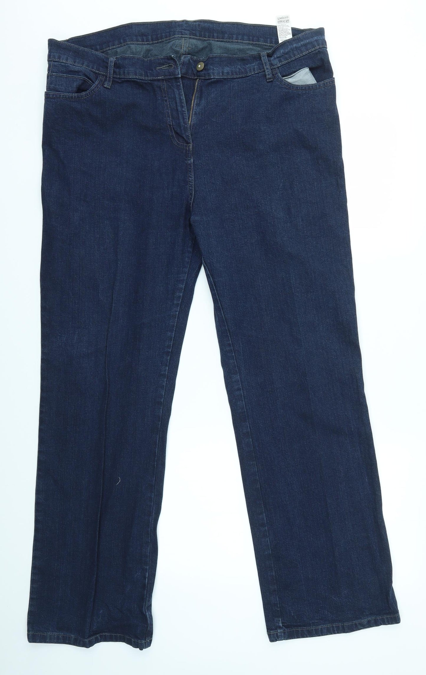 M&S Womens Blue   Straight Jeans Size 20 L30 in