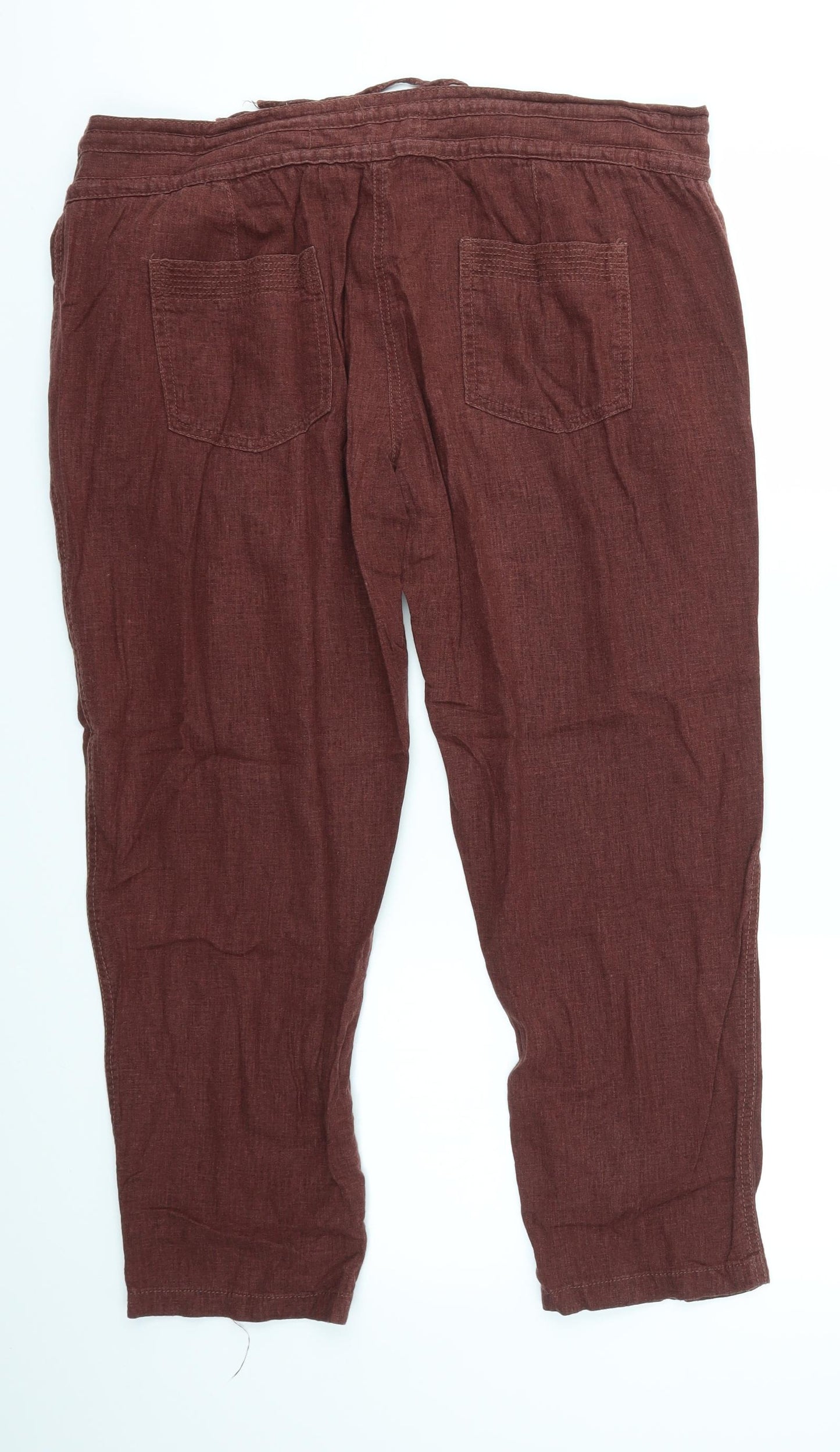 NEXT Womens Red   Cropped Trousers Size 16 L26 in