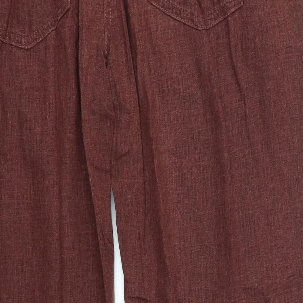 NEXT Womens Red   Cropped Trousers Size 16 L26 in