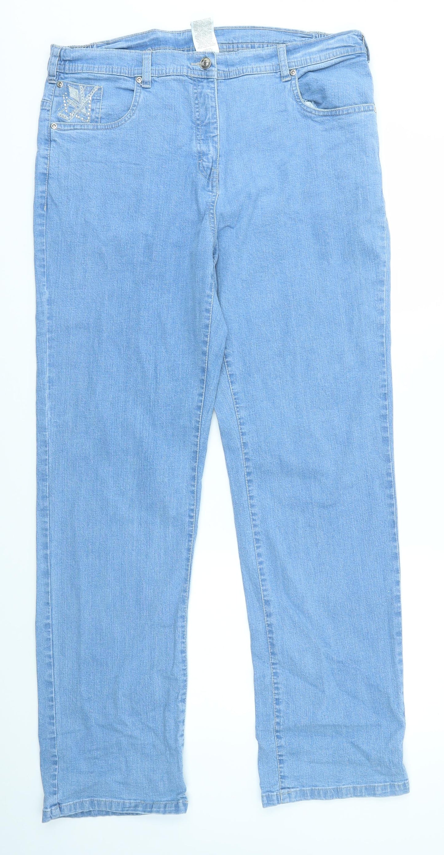 Preworn Womens Blue   Straight Jeans Size 18 L30 in