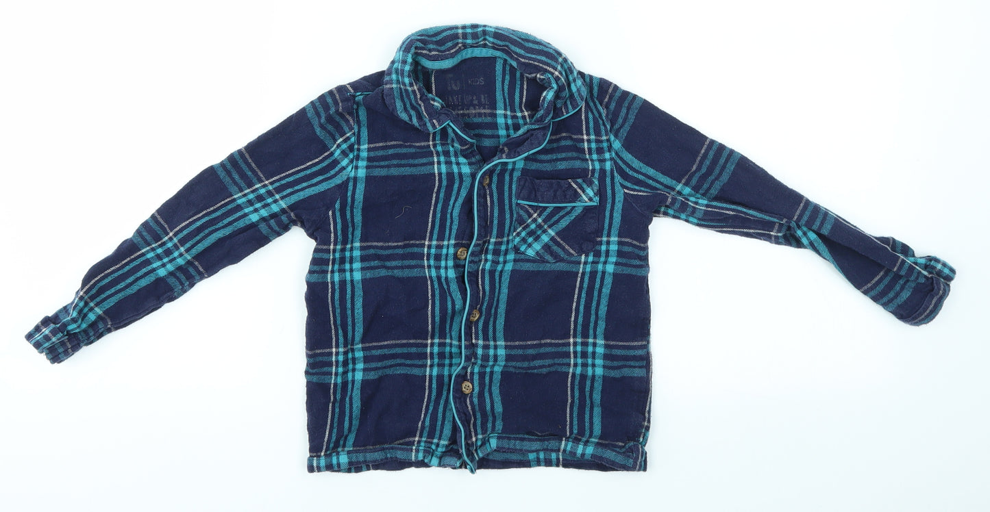 TU Boys Multicoloured Check   Pyjama Top Size 5-6 Years