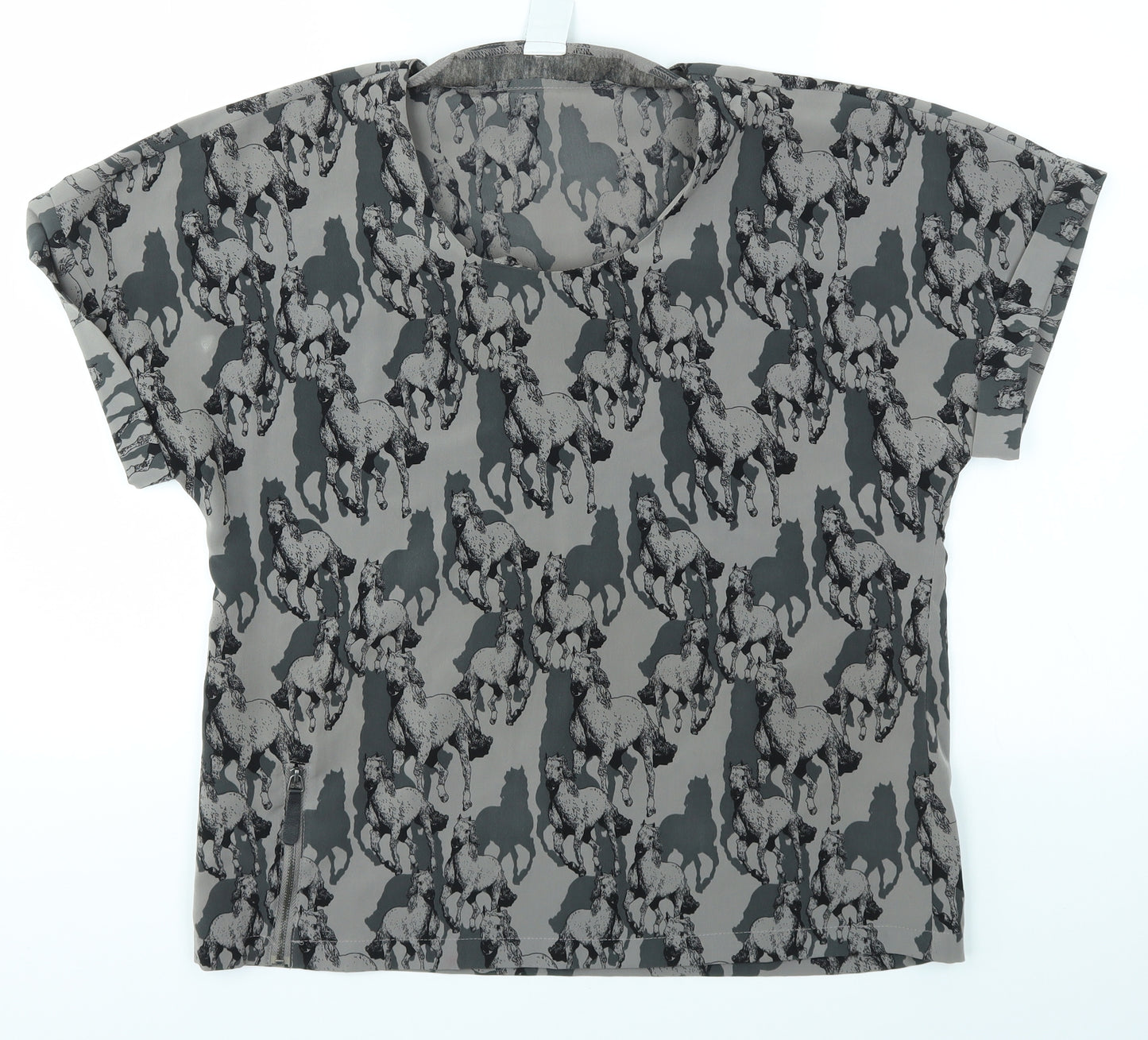VERO MODA Womens Multicoloured   Basic Blouse Size L  - HORSES