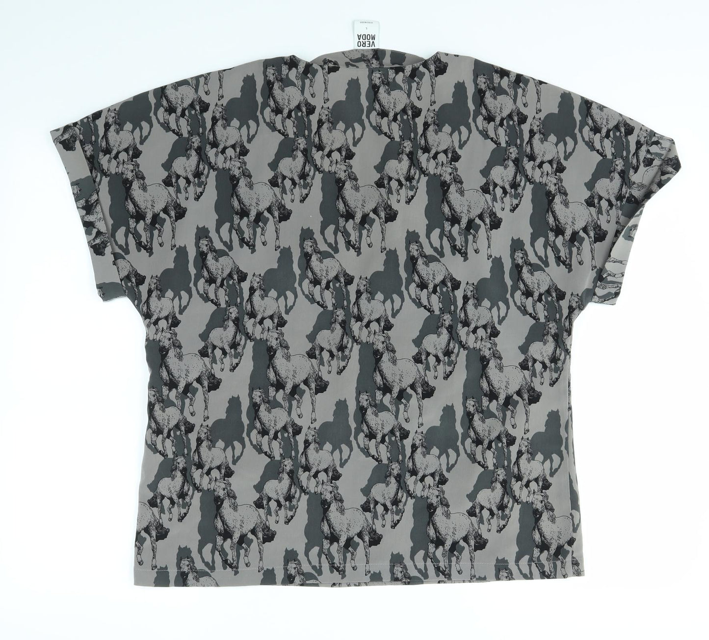 VERO MODA Womens Multicoloured   Basic Blouse Size L  - HORSES