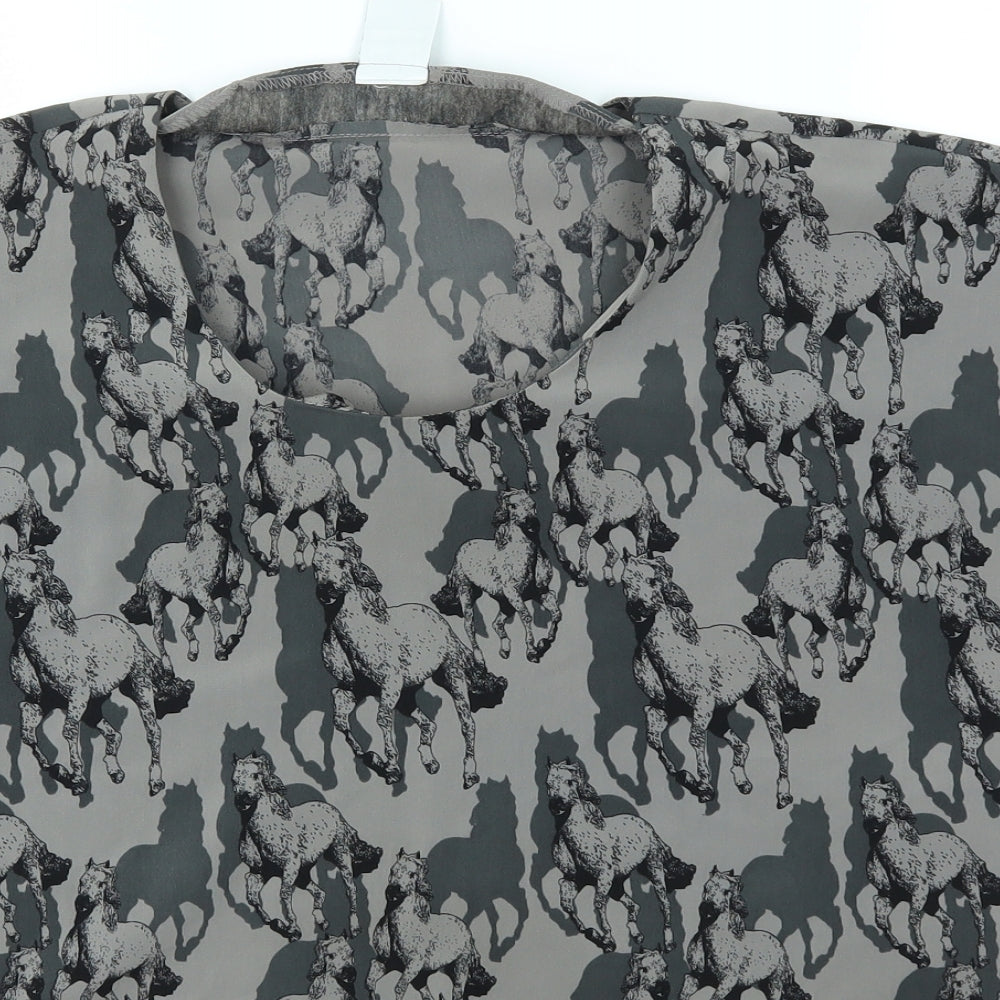 VERO MODA Womens Multicoloured   Basic Blouse Size L  - HORSES