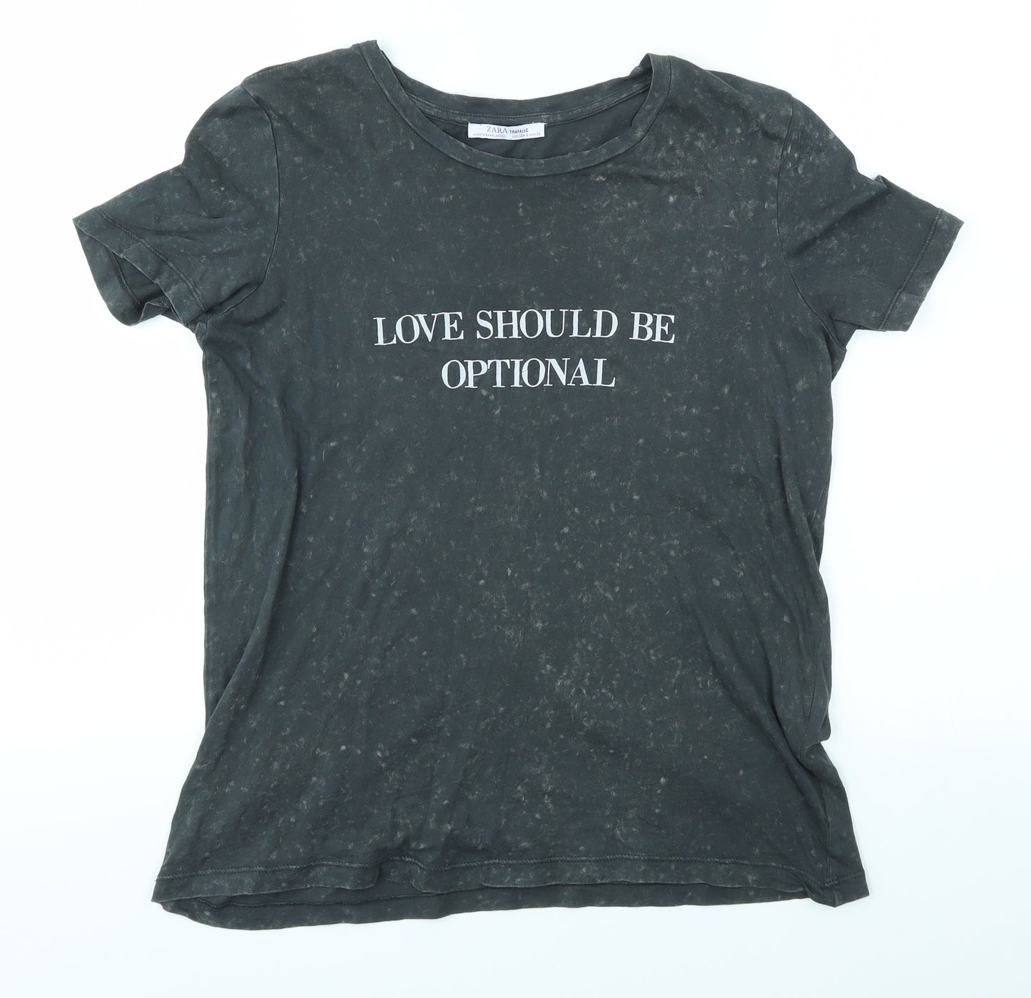 Zara Womens Grey   Basic T-Shirt Size S  - LOVE