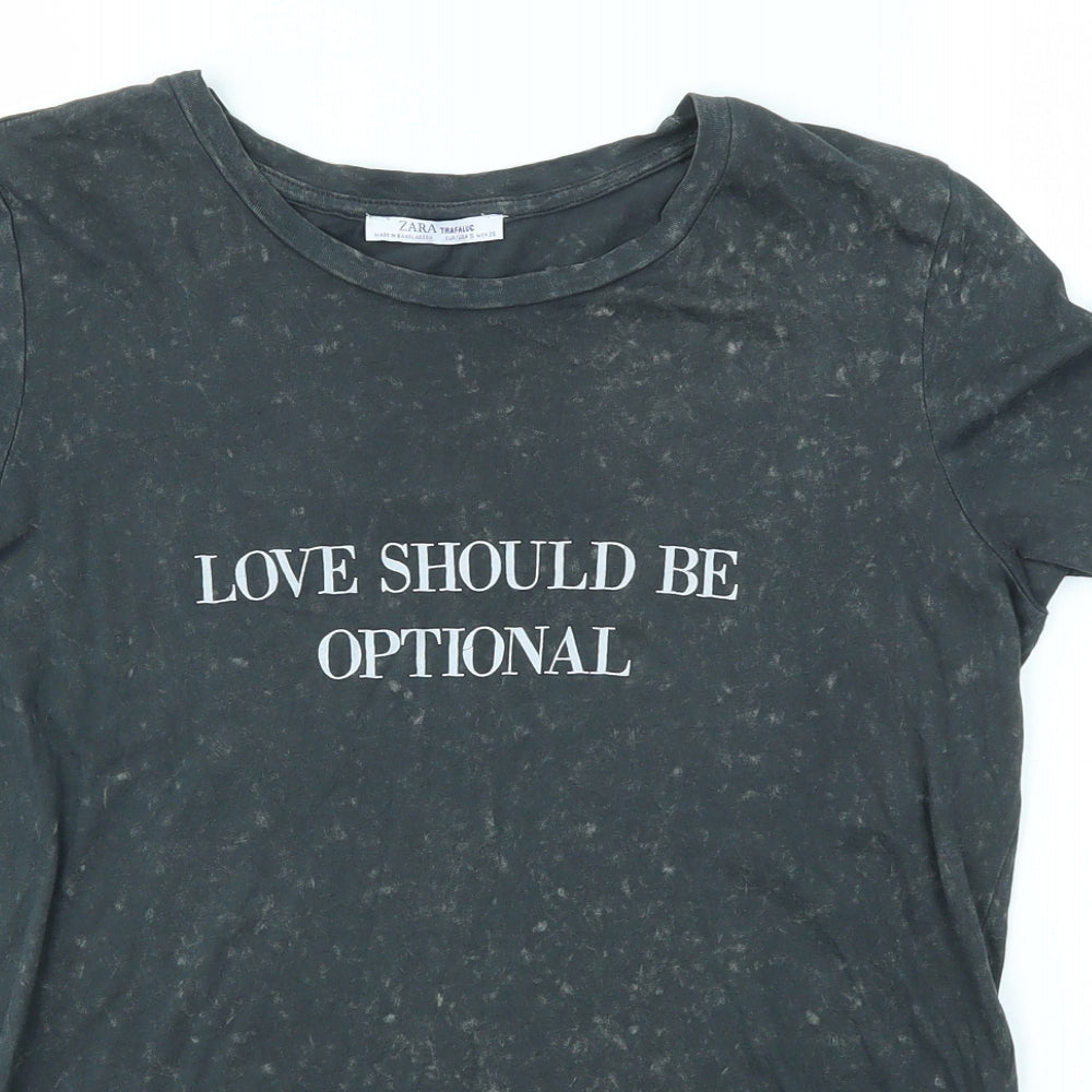 Zara Womens Grey   Basic T-Shirt Size S  - LOVE