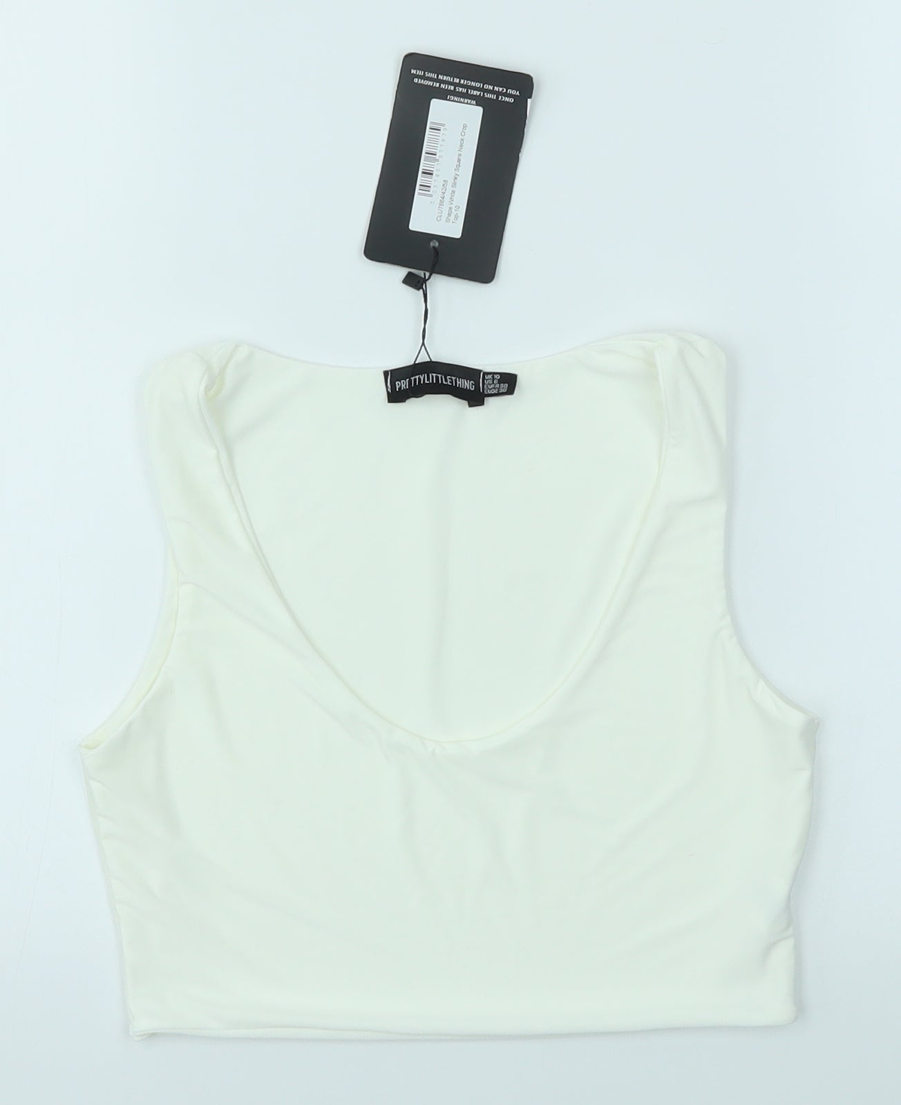 PRETTYLITTLETHING Womens Ivory   Cropped Tank Size 10