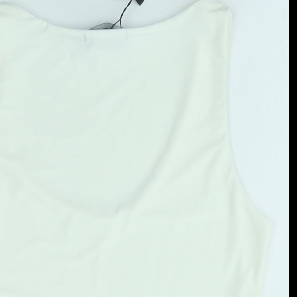 PRETTYLITTLETHING Womens Ivory   Cropped Tank Size 10