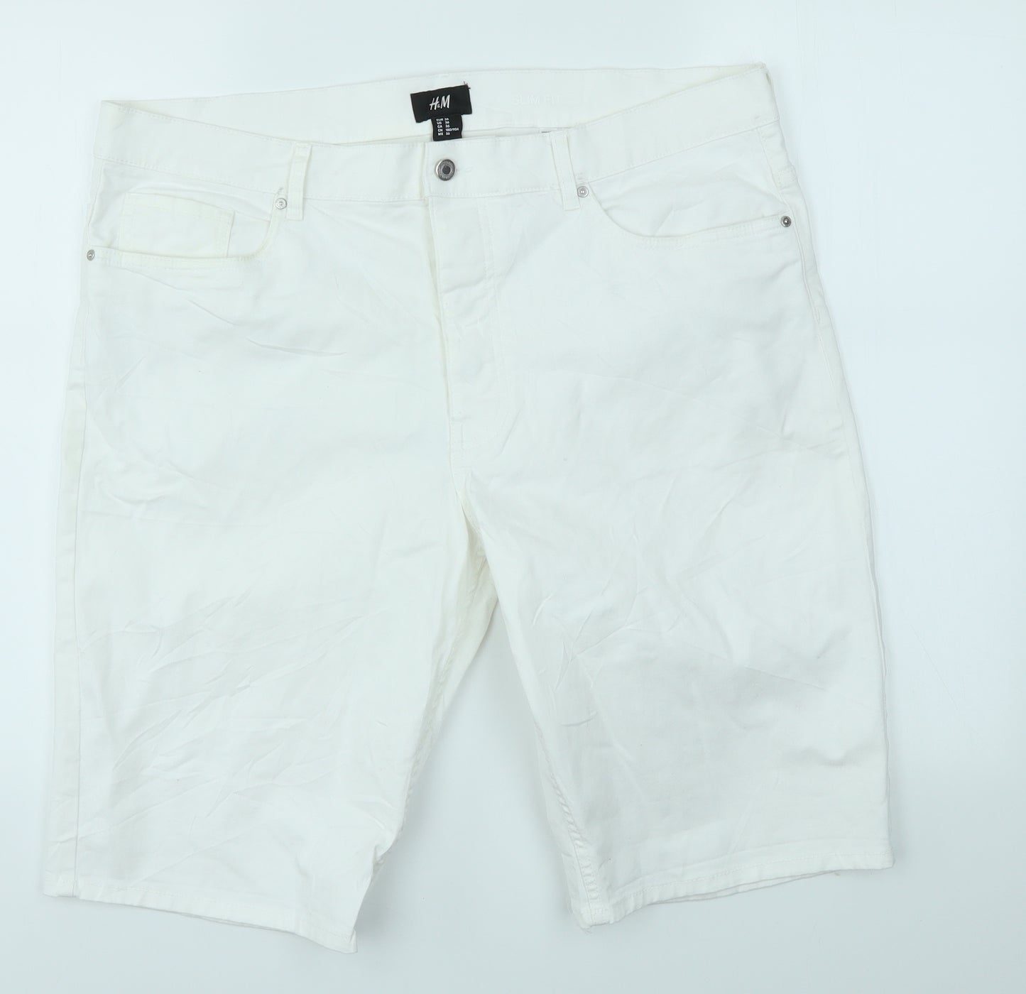 H&M Womens White   Chino Shorts Size 8