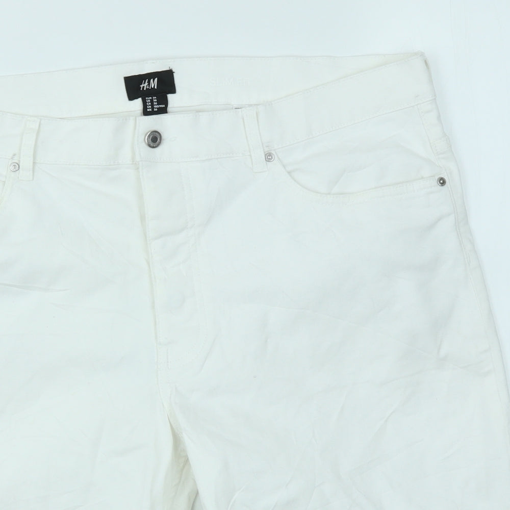 H&M Womens White   Chino Shorts Size 8