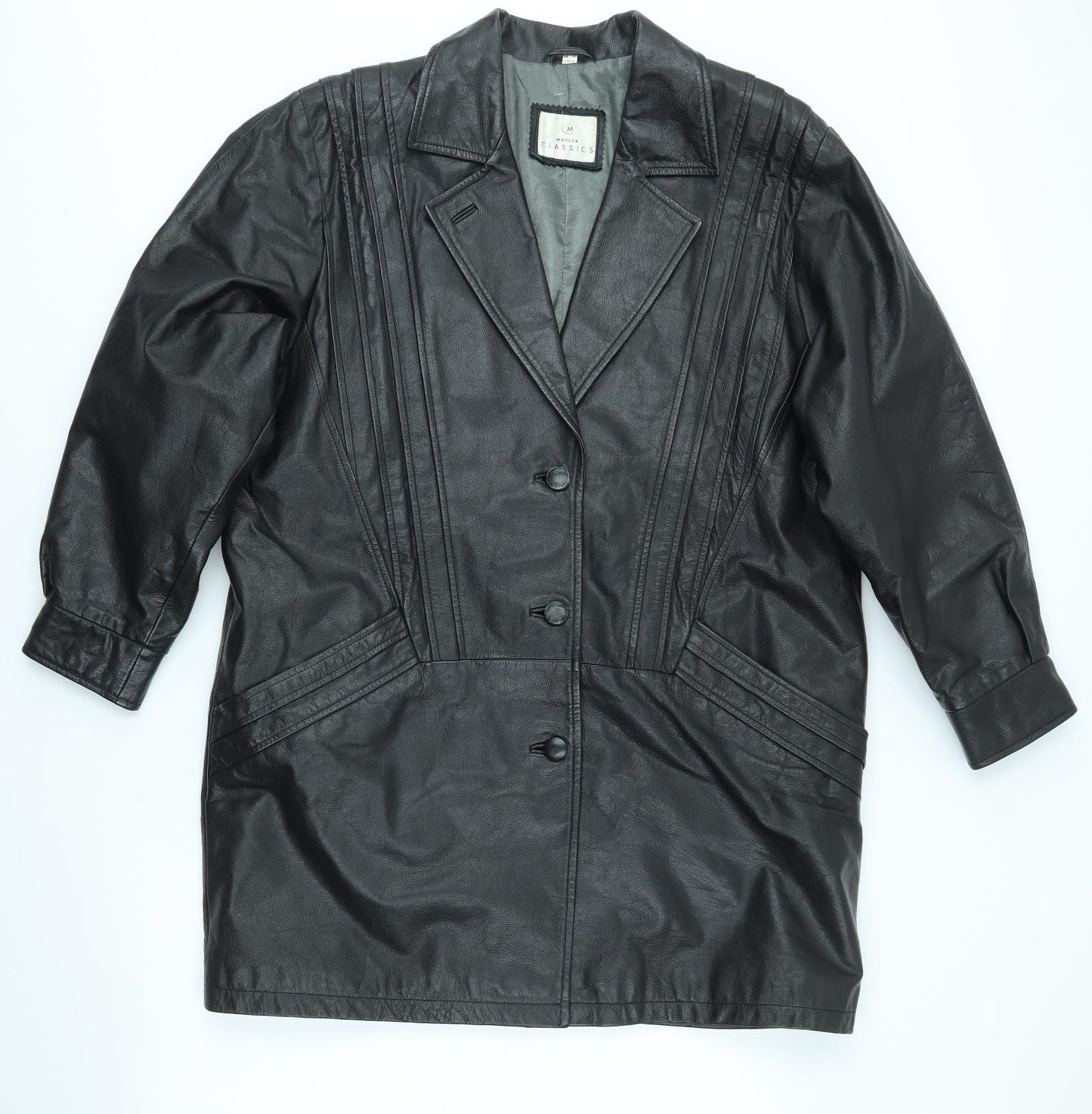 MODERN CLASSICS Womens Black   Overcoat Coat Size 14