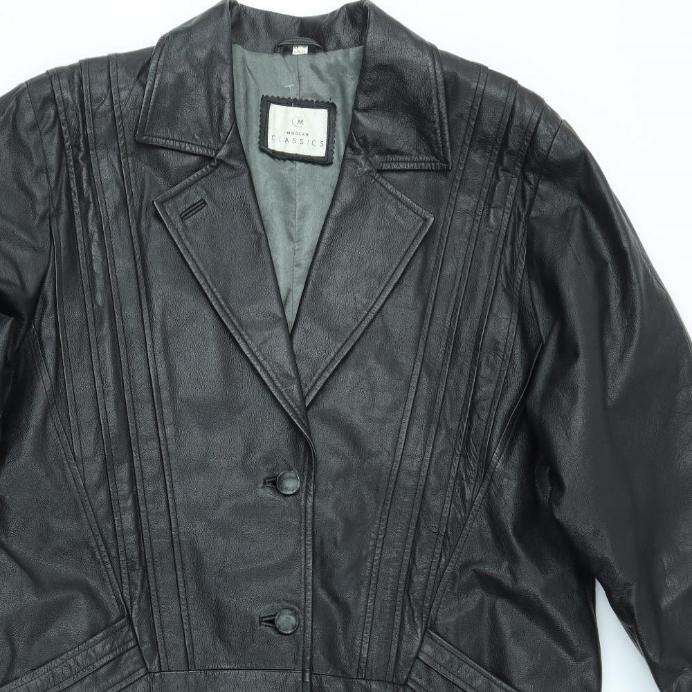 MODERN CLASSICS Womens Black   Overcoat Coat Size 14