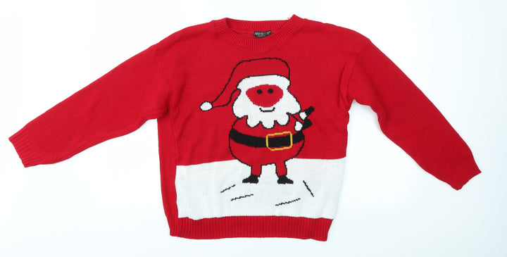 Preworn Mens Multicoloured Pullover Jumper Size M - festive christmas