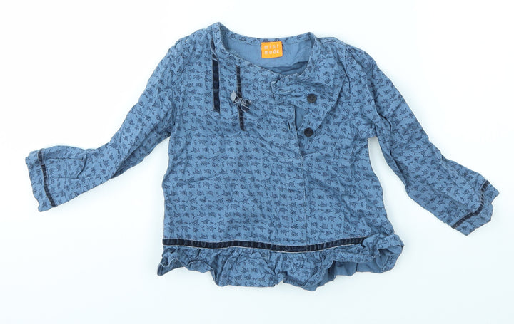 MINI MODE Girls Blue Basic Blouse Size 18-24 Months