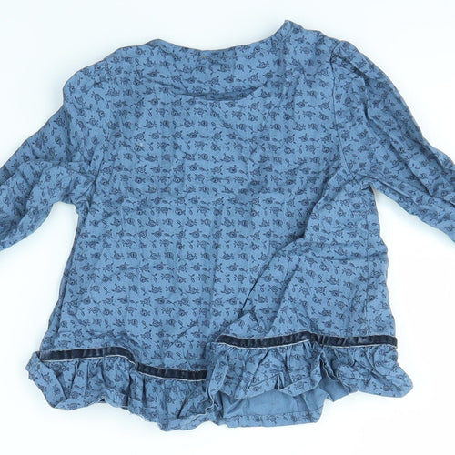 MINI MODE Girls Blue   Basic Blouse Size 18-24 Months