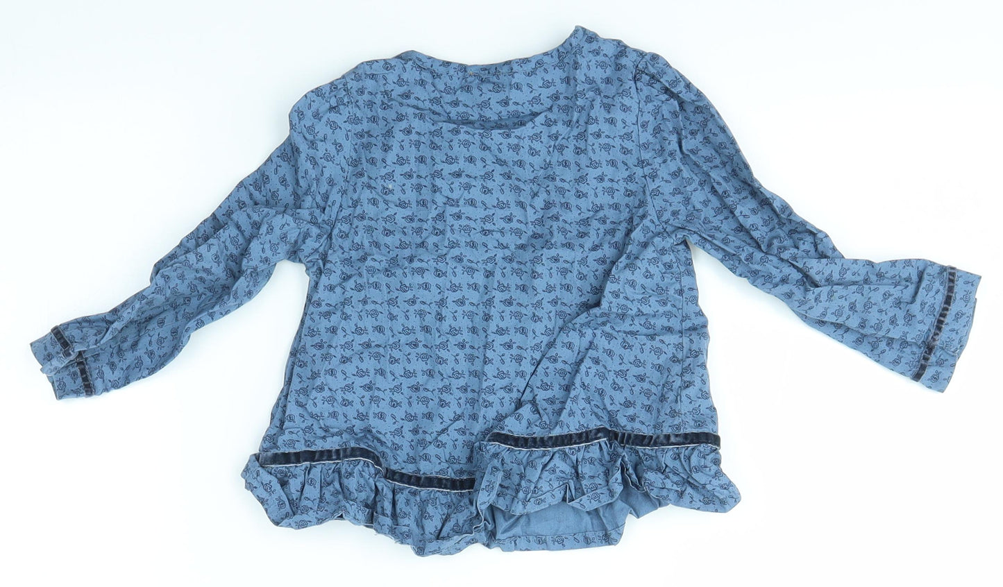 MINI MODE Girls Blue   Basic Blouse Size 18-24 Months