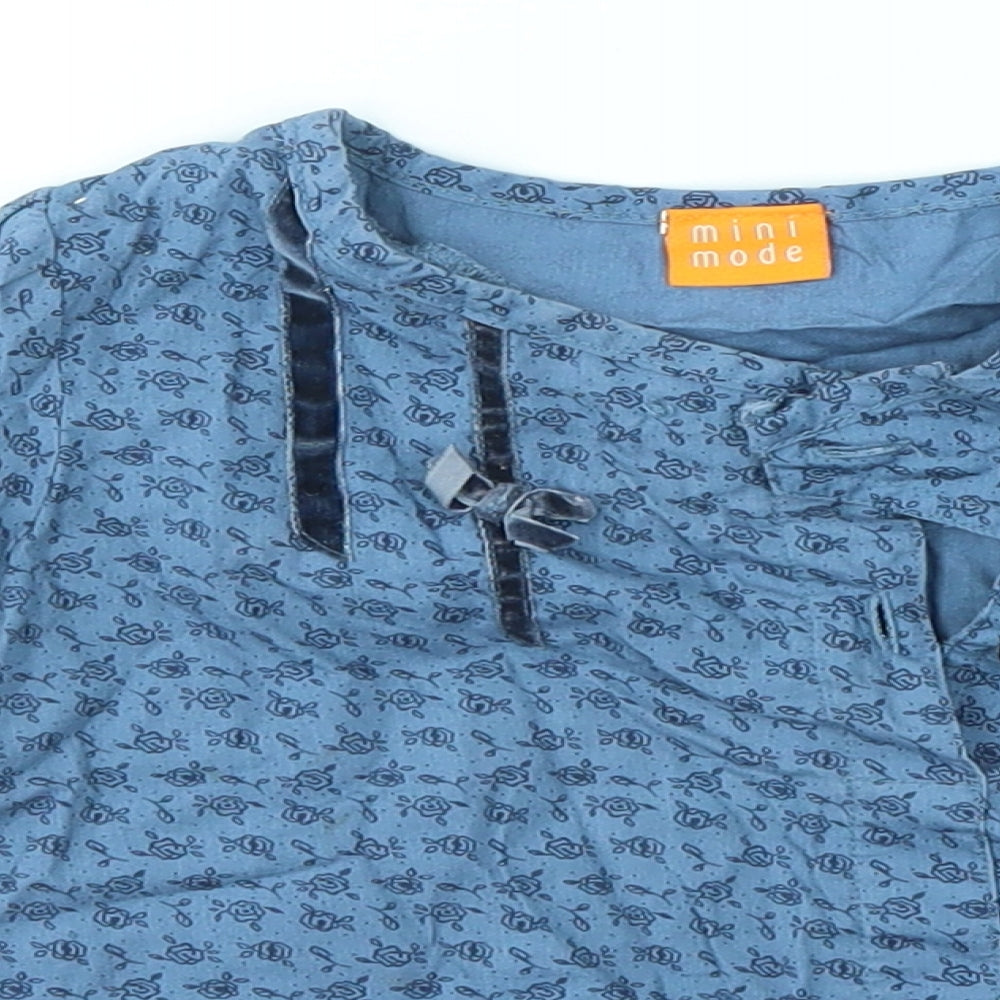 MINI MODE Girls Blue   Basic Blouse Size 18-24 Months