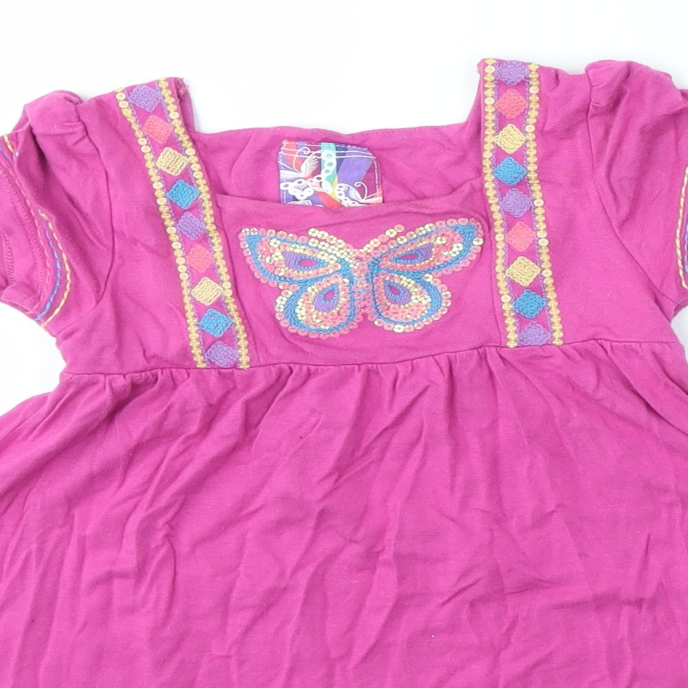 Debenhams Girls Pink   T-Shirt Dress  Size 18-24 Months