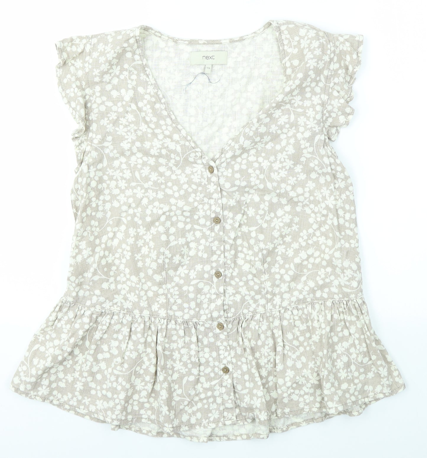NEXT Womens Brown Floral  Basic Blouse Size 12