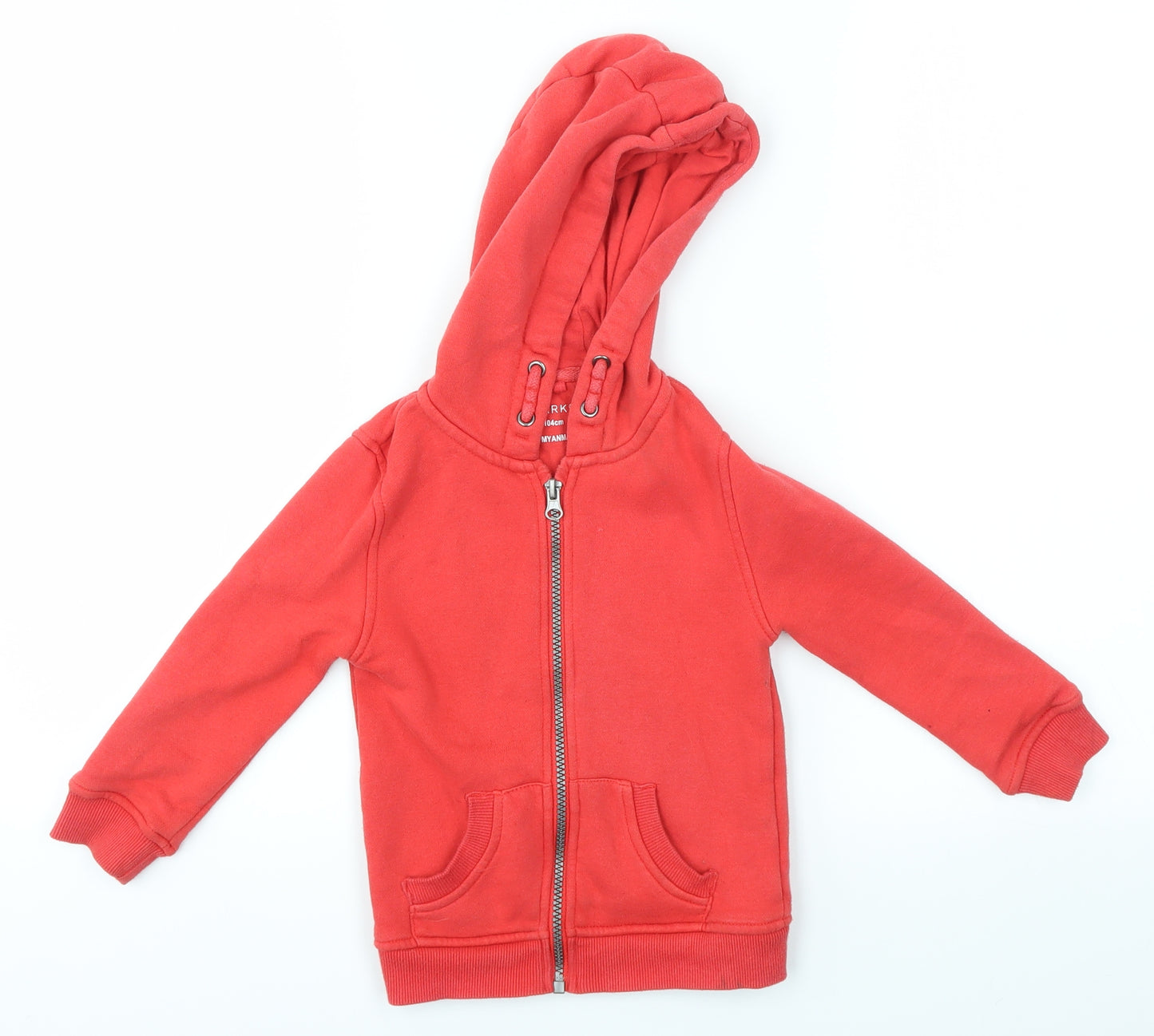 Primark Boys Red   Full Zip Hoodie Size 3-4 Years