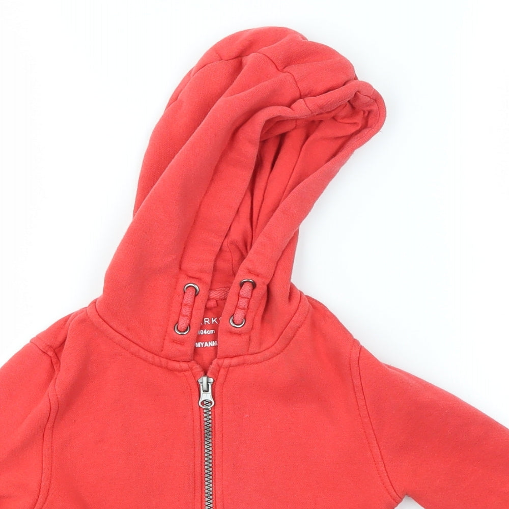 Primark Boys Red   Full Zip Hoodie Size 3-4 Years