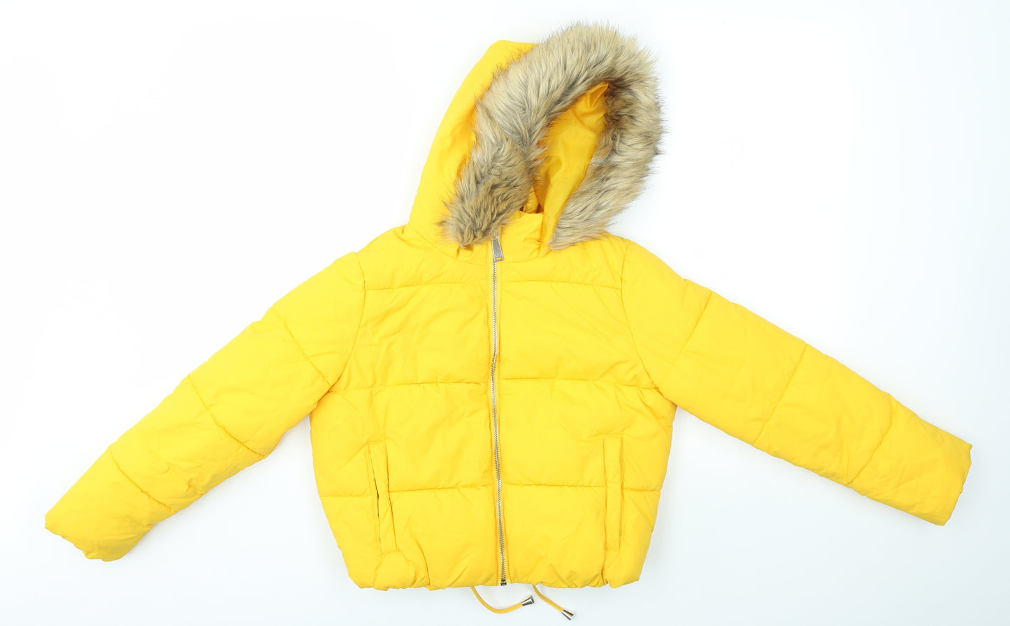 Matalan Girls Yellow   Puffer Jacket Coat Size 10 Years
