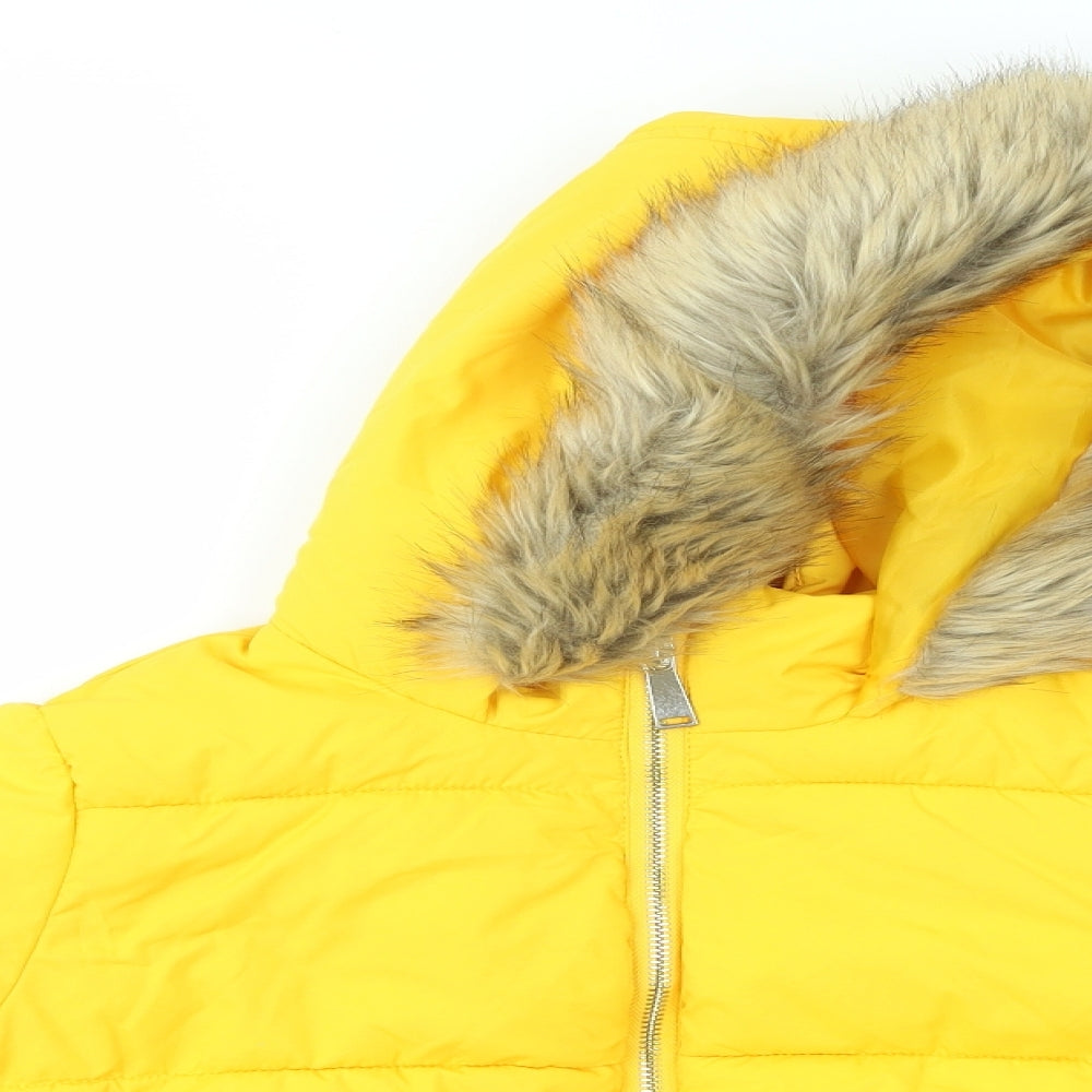 Matalan Girls Yellow   Puffer Jacket Coat Size 10 Years