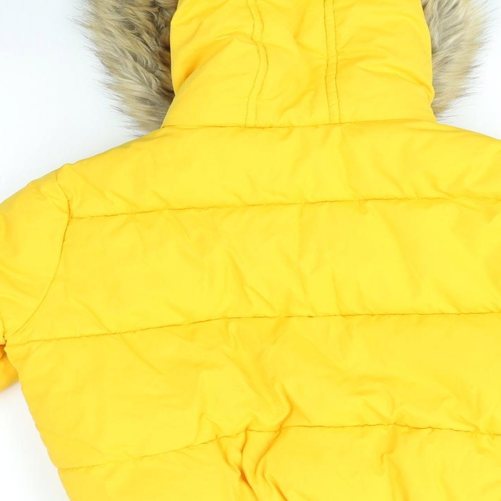 Matalan Girls Yellow   Puffer Jacket Coat Size 10 Years